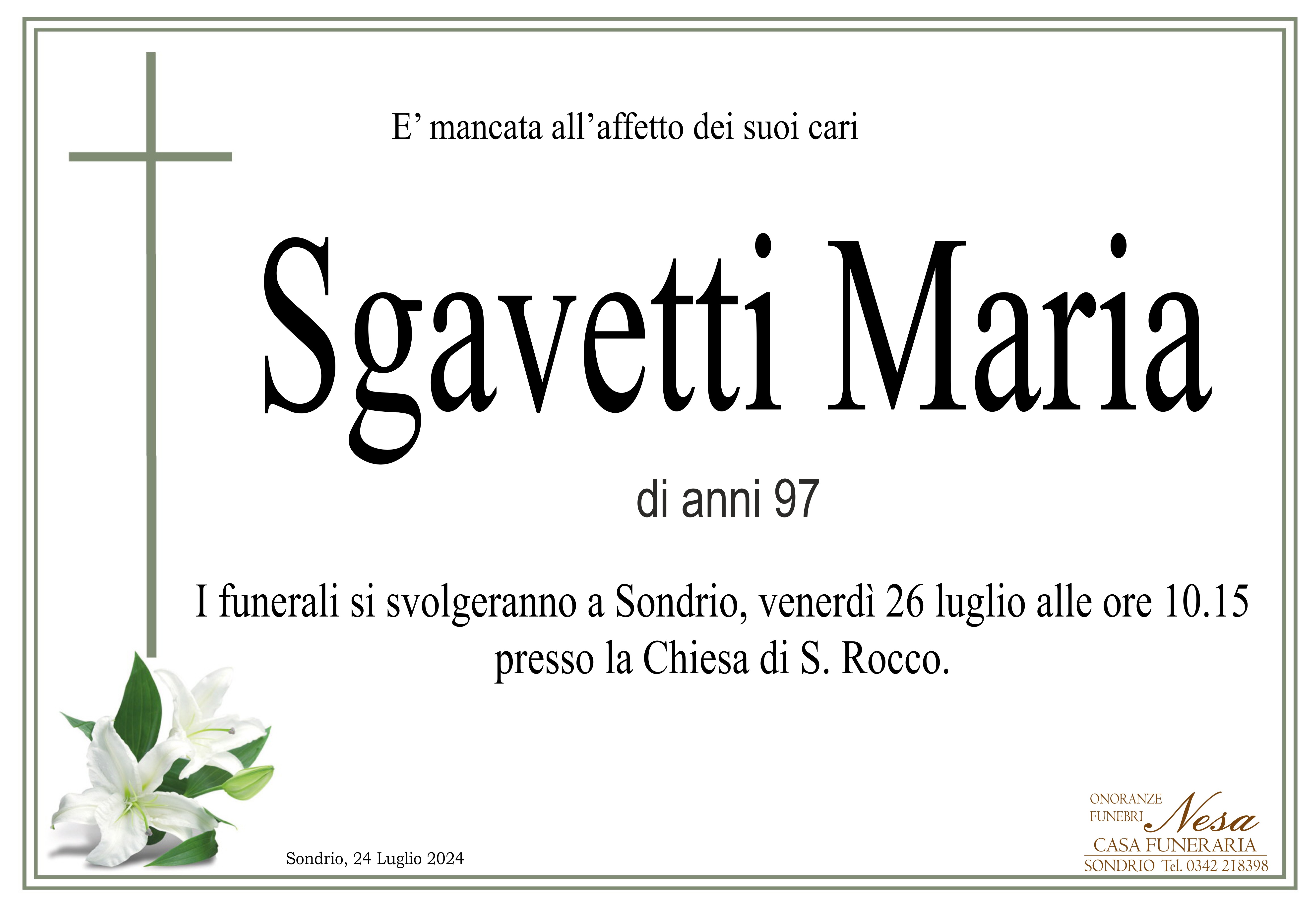 Necrologio Sgavetti Maria